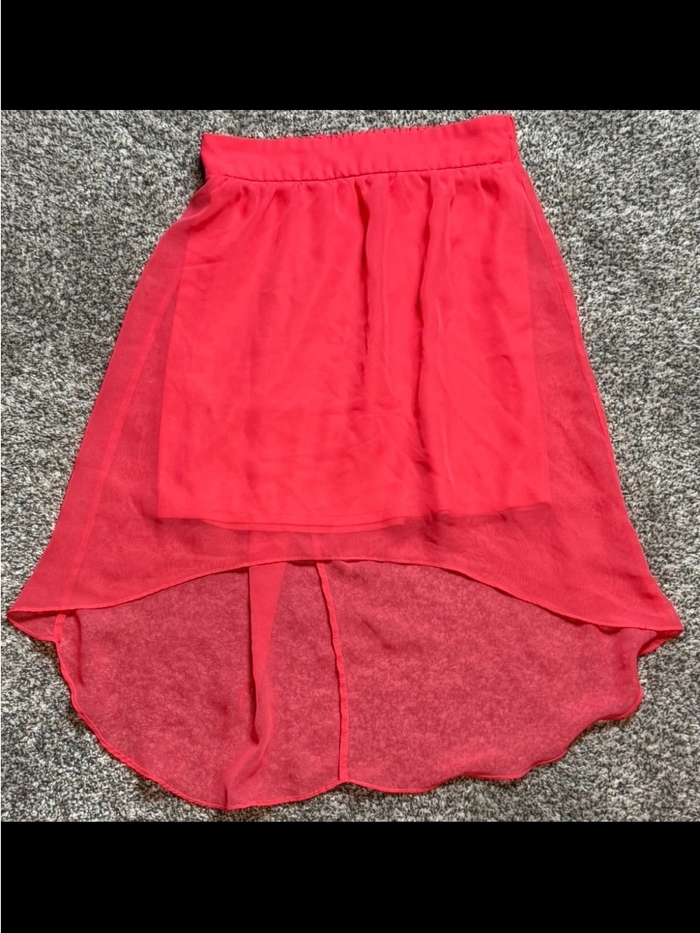 Maurices Coral-Red Hi-Low Chiffon Skirt